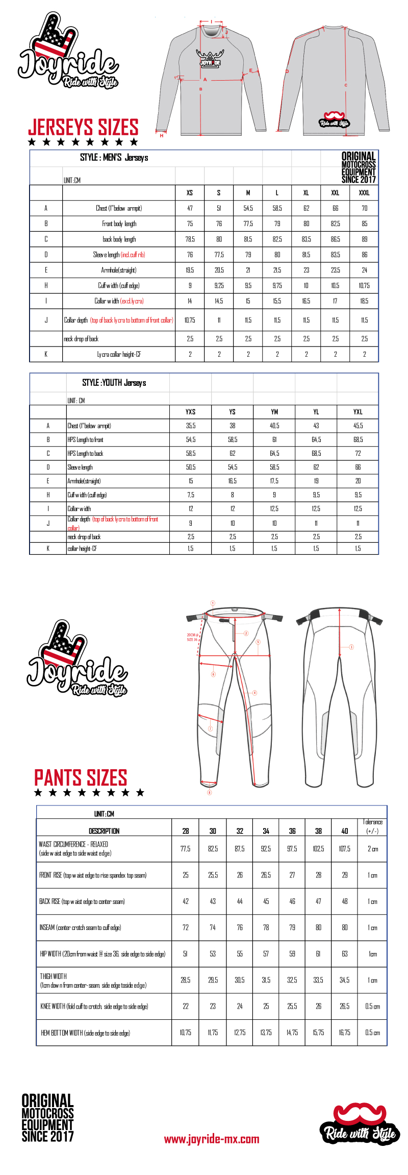 Sizes Chart